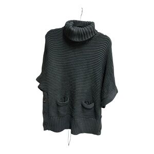 J. Crew Black Cotton/ Wool Blend Cowl Neck Sweater Size Small